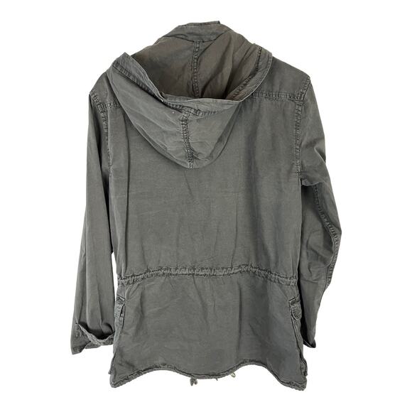 Black Cargo Jacket utility Buffalo David Bitton Cotton Coat Small Womens Pockets - Picture 8 of 8